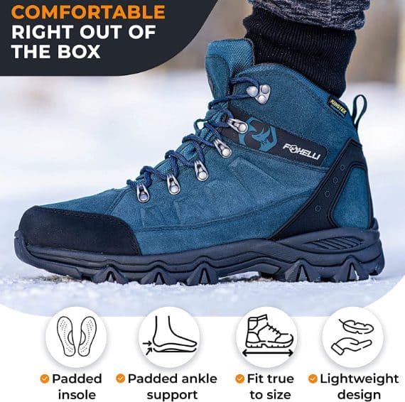 infographic picture explaining best features of foxelli hiking boot